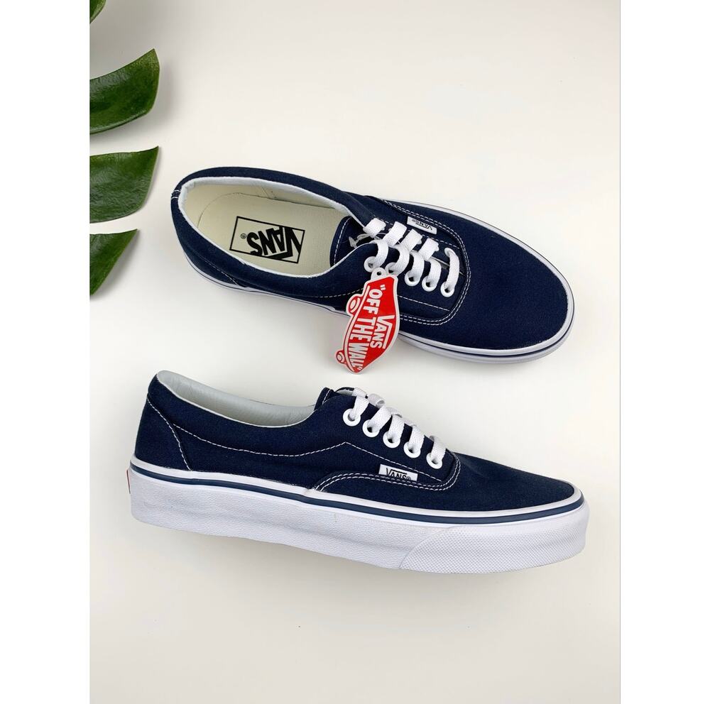 New Vans Authentic Classic Shoes Blue Canvas Sneakers Low Top Mens 7 Women's 8.5